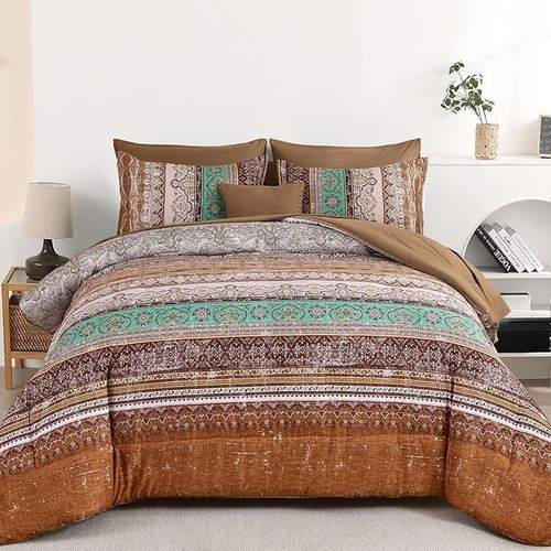 Boho paisley floral striped - floral,