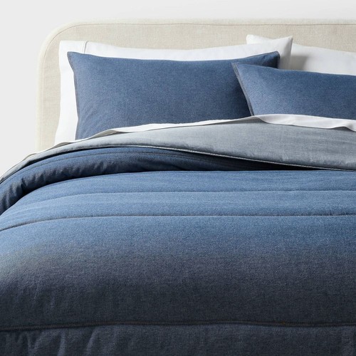 King denim comforter - king,