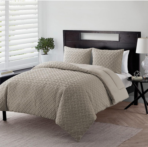Vcny comforter set taupe - vcny,